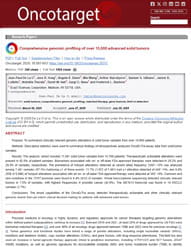 Oncotarget publication thumbnail.